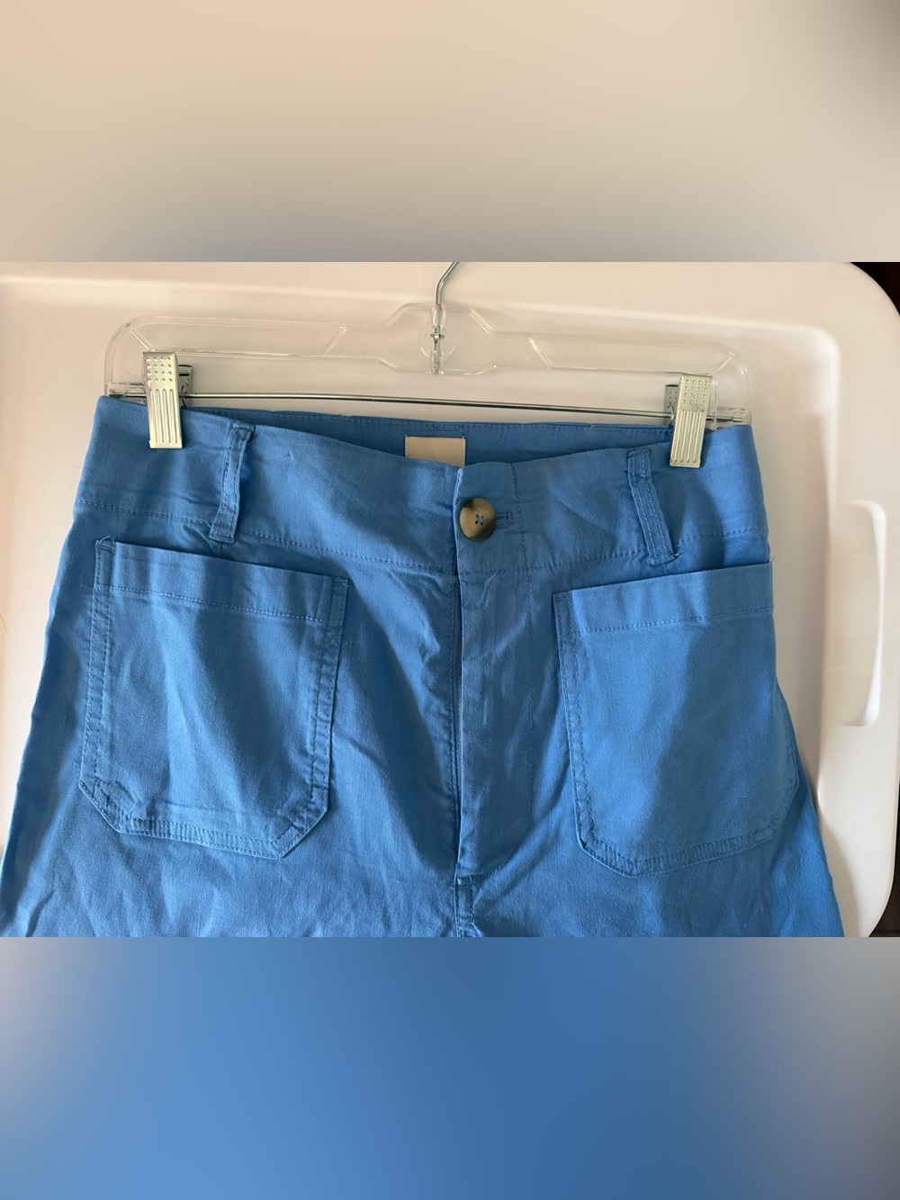 Anthropologie Maeve Colette Wide Leg Women's Jeans Crop Cornflower Blue Size 28 - Picture 5 of 8